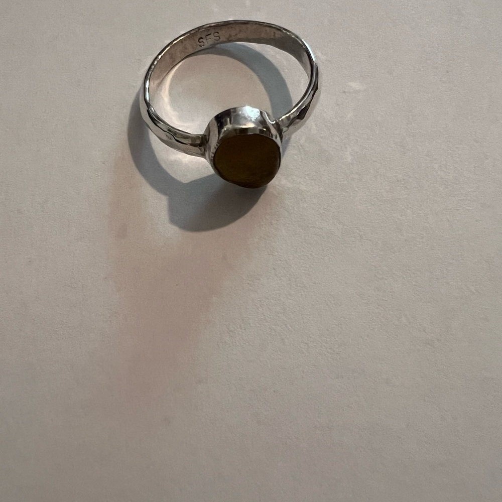 3 Sterling Silver Sea Glass Rings - Picture 5 of 10